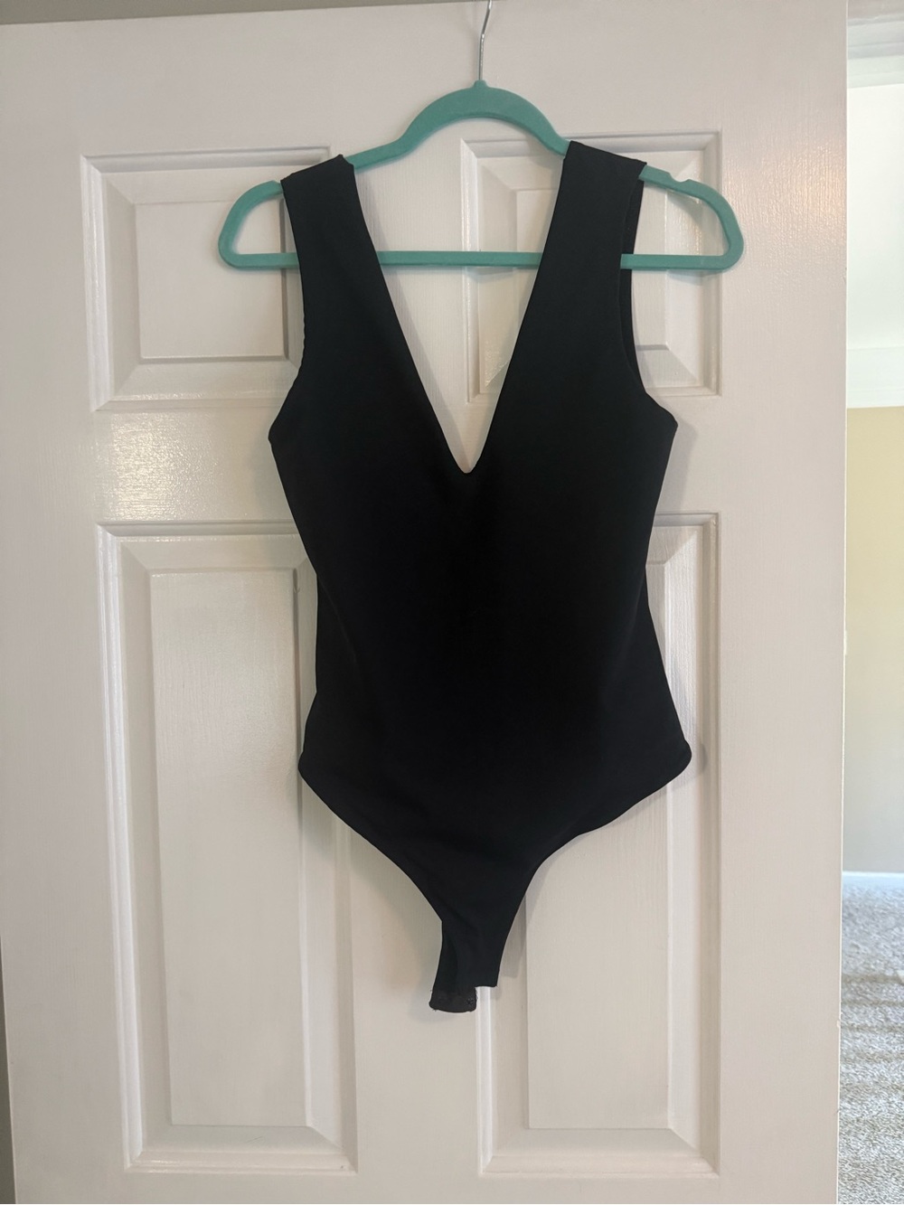 Free People Black V-Neck Kids One Piece Bodysuit